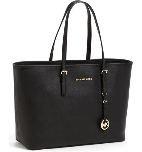 black michael kors tote large|Michael Kors saffiano tote bag.